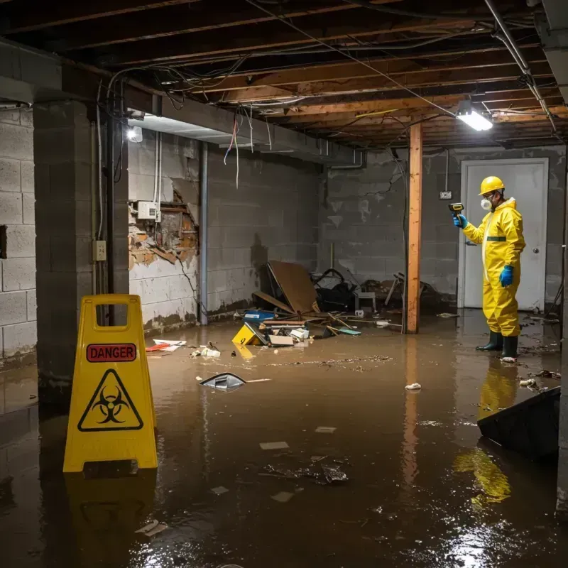 Flooded Basement Electrical Hazard in Eldridge, IA Property