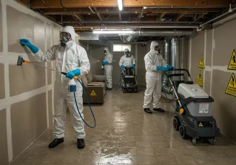 Basement Moisture Removal and Structural Drying process in Eldridge, IA